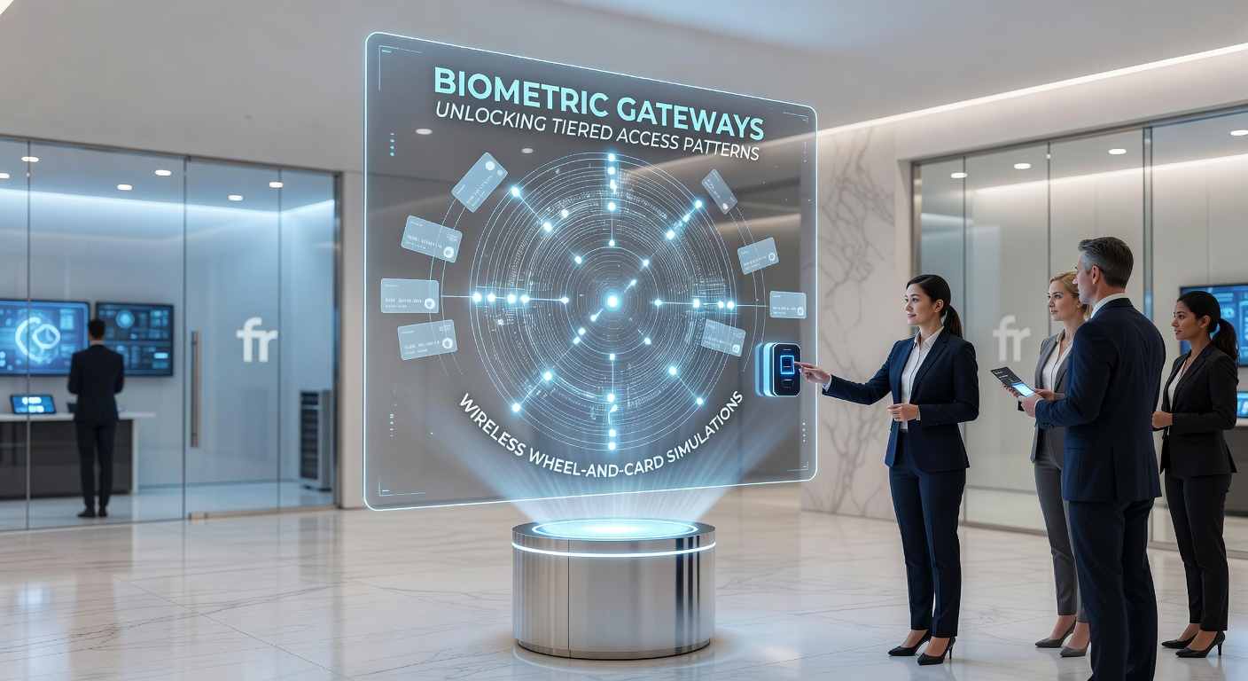 Wireless mobile device displaying tiered biometric access controls for card and wheel simulations in a regulatory compliance dashboard