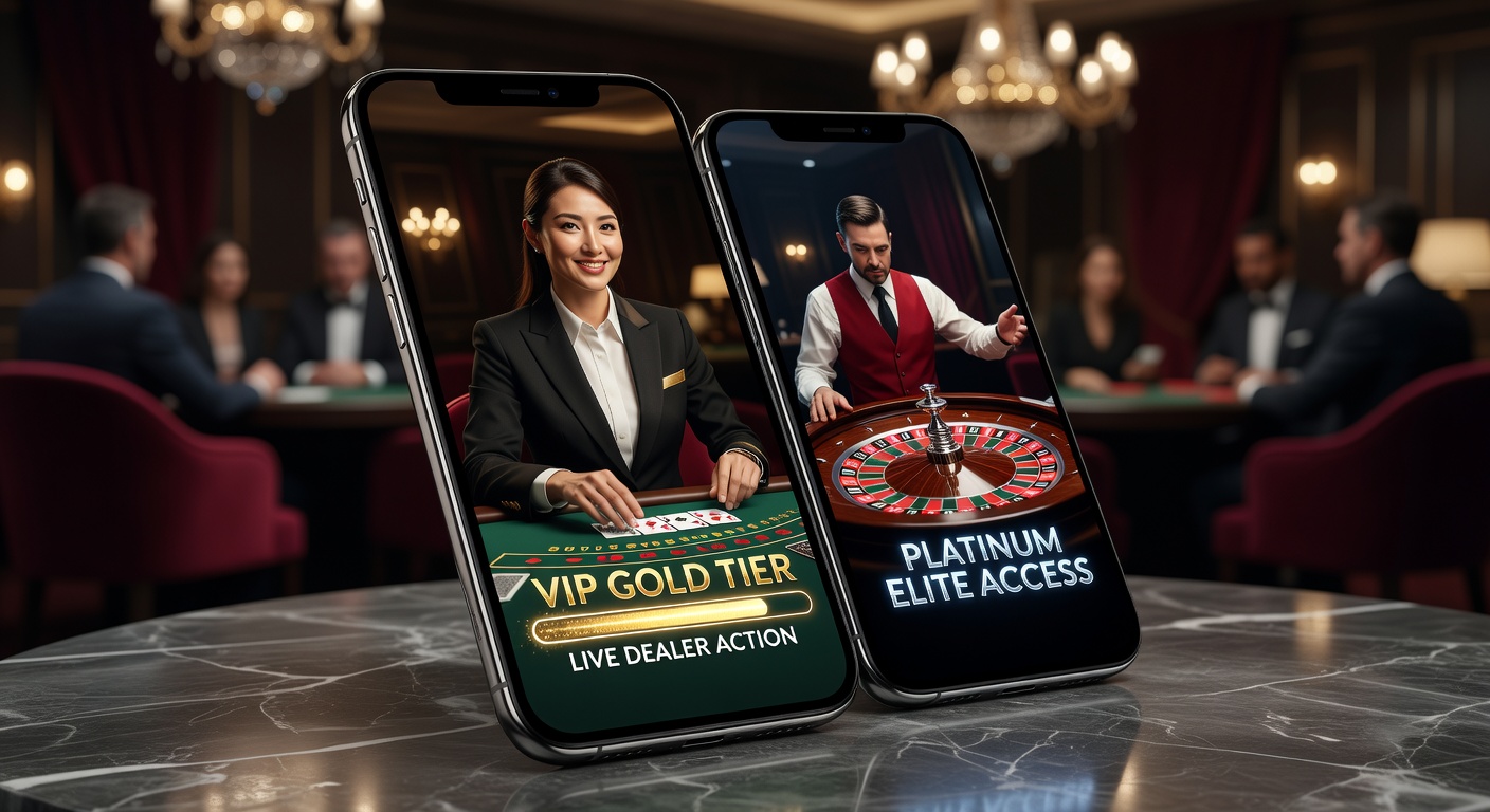 Smartphone displaying a live dealer blackjack table with high-stakes VIP interface on a sleek handheld device