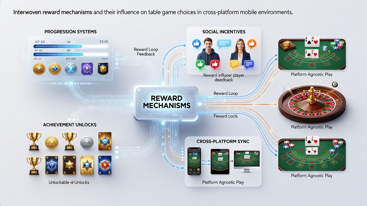 Analytics dashboard showing reward synchronization between mobile slots and table games