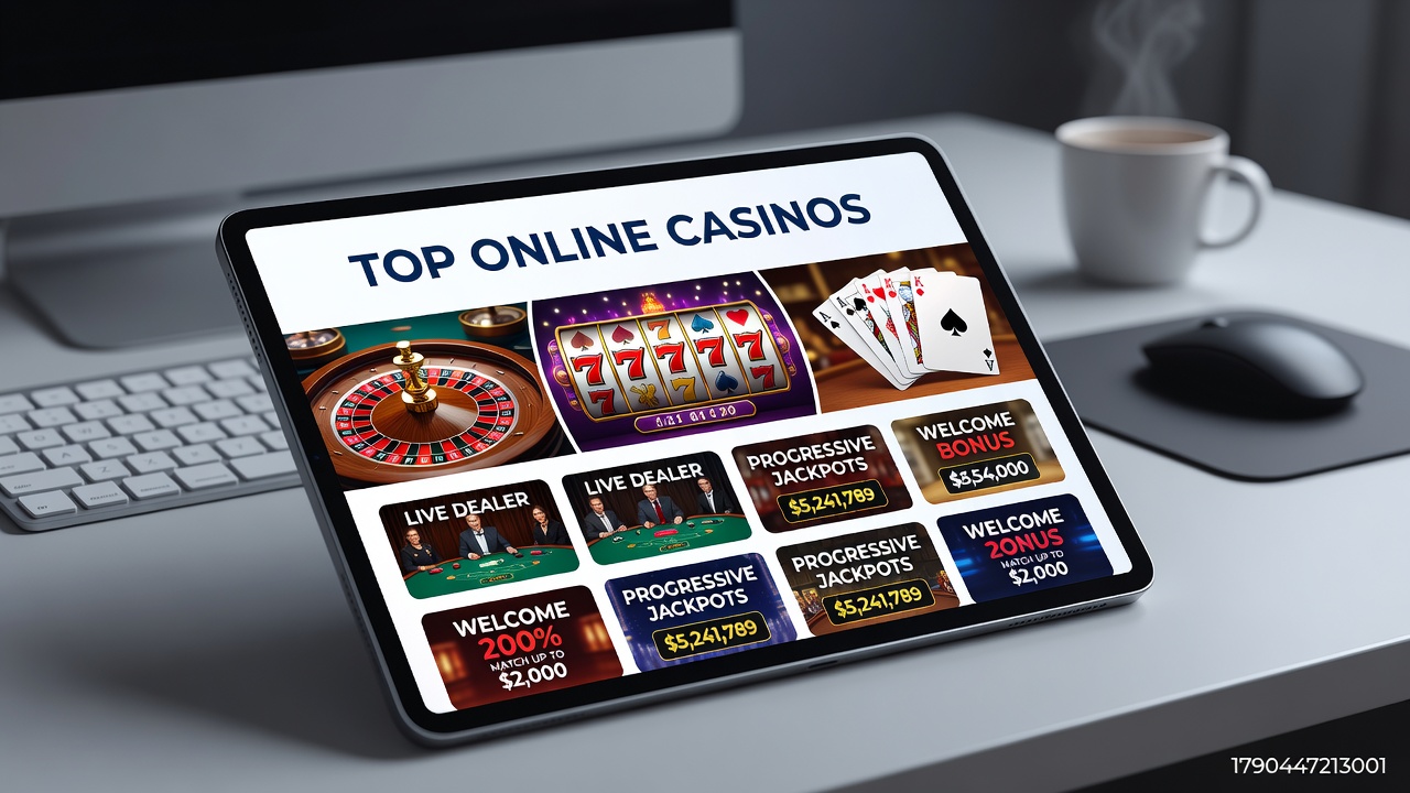 Mobile interface showing live dealer tables and slot selections on a top-rated casino app